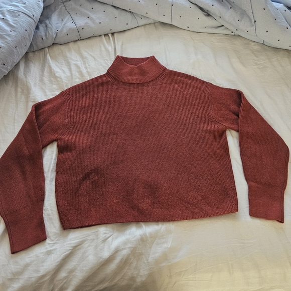 LULULEMON Merino Wool-Blend Ribbed Turtleneck Sweater Cayenne 2022 Size 2 - Picture 2 of 8